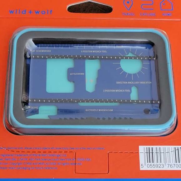 WILD + WOLF Tool Card Holder Travel Survival - 9 Tools New, sealed - Picture 7 of 8